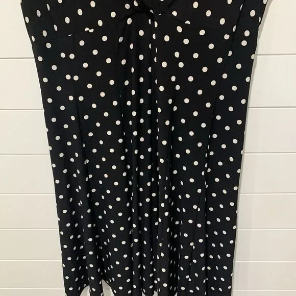 Lauren Ralph Lauren | Dress Black White Polka Dot Stretch- Size 18W - Picture 3 of 8